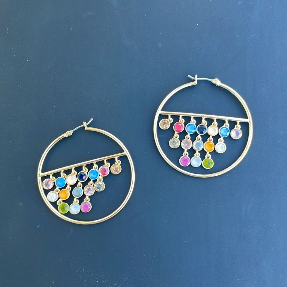 Dangle hoop earrings
